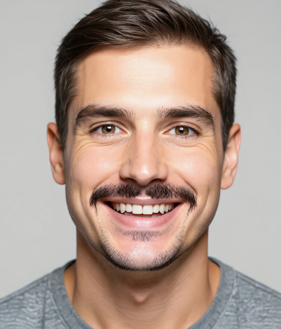 Homme avec un style de barbe van dyke soigné