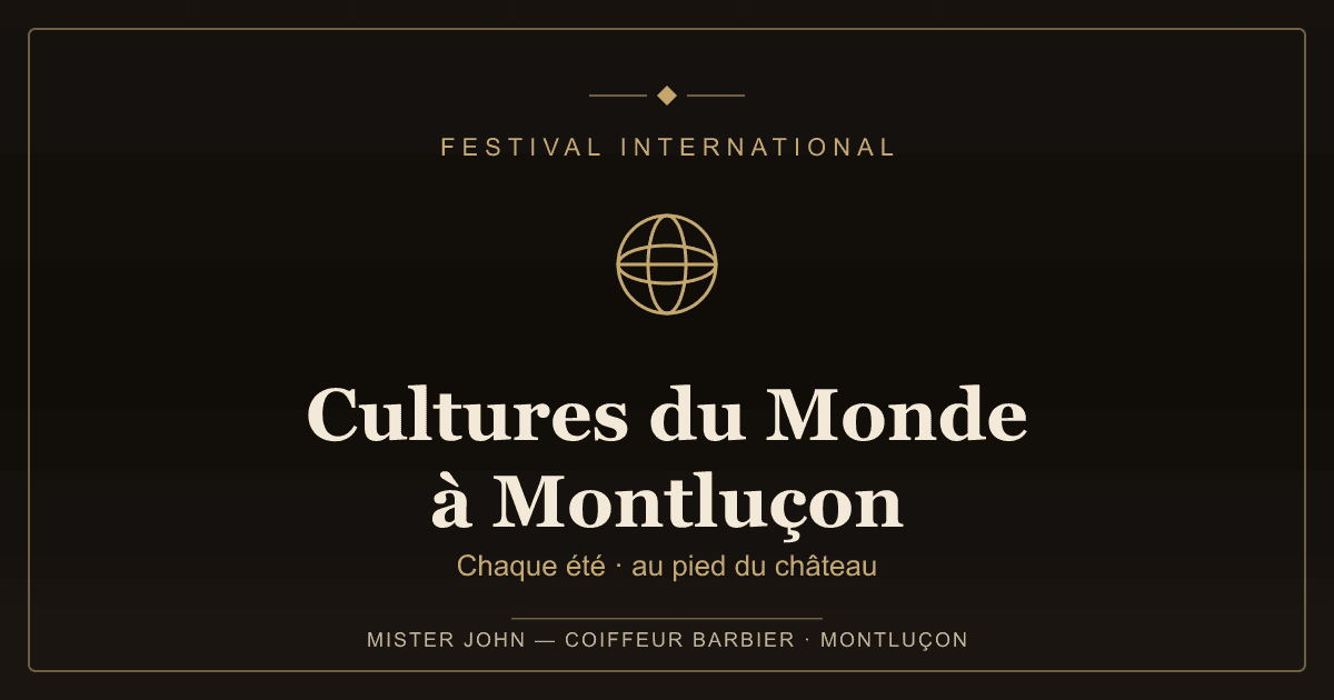 Globe et cultures du monde évoquant le festival international de folklore de Montluçon